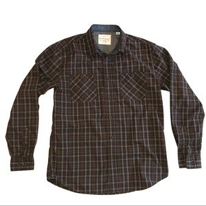 Original Weatherproof Brown Plaid Button Down